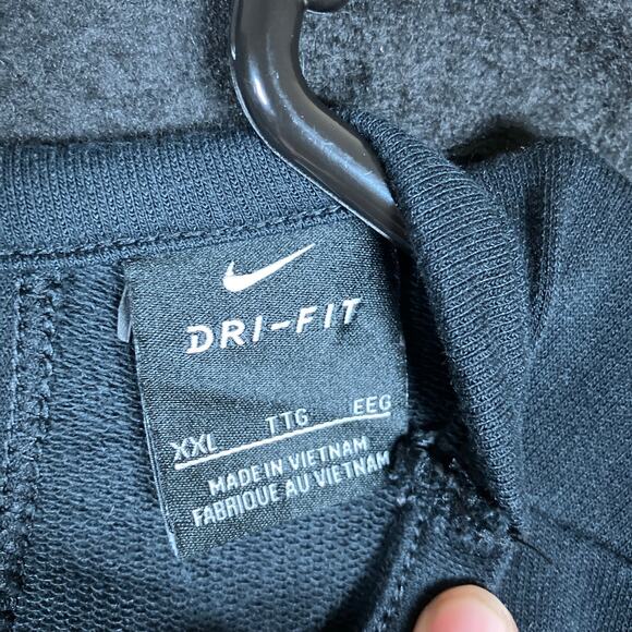 Nike Dri Fit Womens Sweater Black Crew Neck Criss Cross Open Back Cotton XXL - Picture 6 of 12